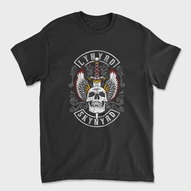 Lynnyrd Skynyrd Flames Flag Skull 2, Tricou Barbati (Unisex)