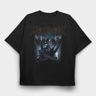 Megadeth Robot Face Eyes, Tricou Oversize Barbati (Unisex)