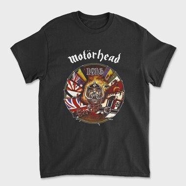 Motorhead 1916 Devil British Flag, Tricou Barbati (Unisex)