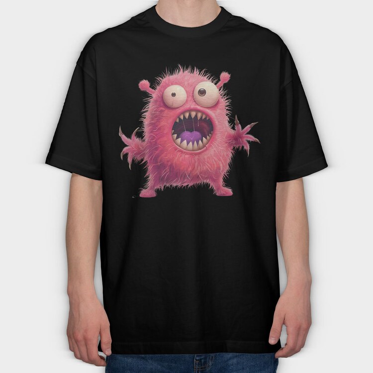 Pink Monster Roar, Tricou Oversize Barbati (Unisex)