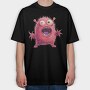 Pink Monster Roar, Tricou Oversize Barbati (Unisex)