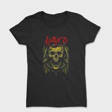 Slayer Skull Flames Crosses 3, Tricou Femei