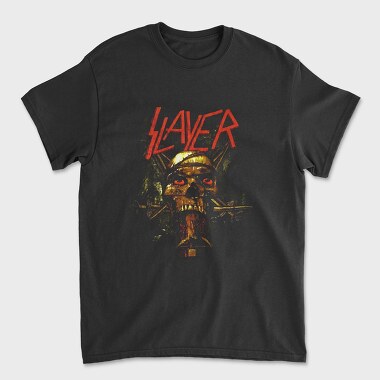 Slayer Skull Flames Crosses 5, Tricou Barbati (Unisex)