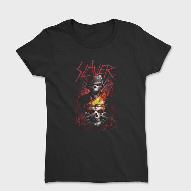 Slayer Skull Flames Crosses, Tricou Femei