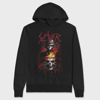 Slayer Skull Flames Crosses, Hanorac Oversize Barbati (Unisex)