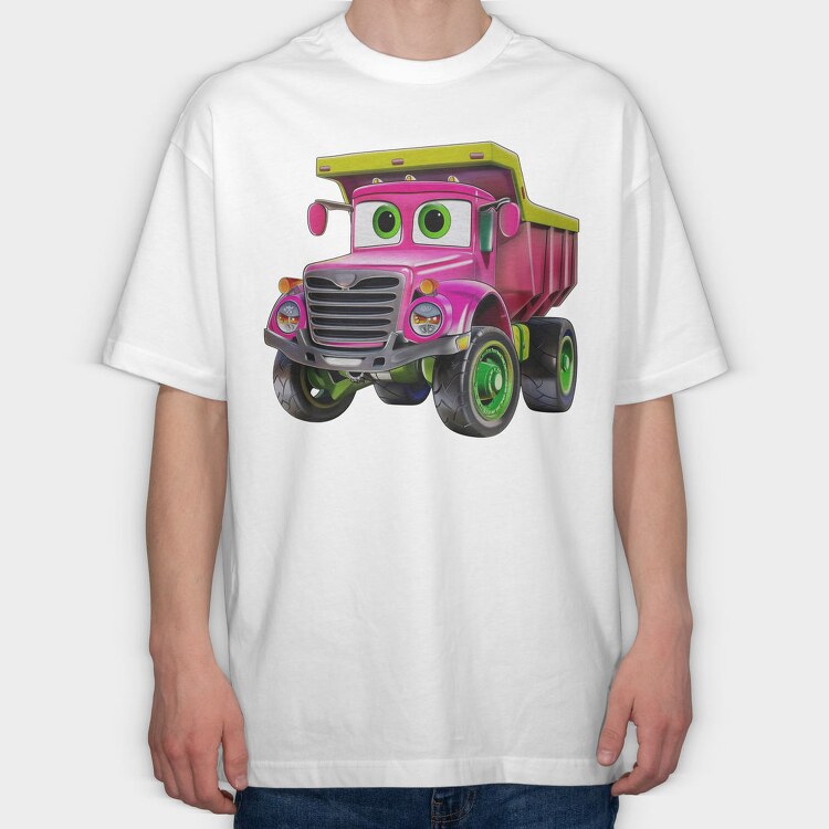 Pink Truck Face, Tricou Oversize Barbati (Unisex)
