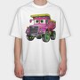 Pink Truck Face, Tricou Oversize Barbati (Unisex)