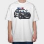 Police Car Clipart, Tricou Oversize Barbati (Unisex)