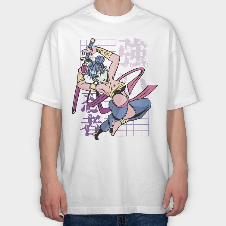 Ninja Warrior Stance, Tricou Oversize Barbati (Unisex)