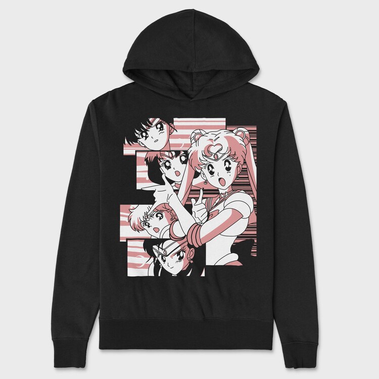 Pink Phoenix Roar, Hanorac Oversize Barbati (Unisex)