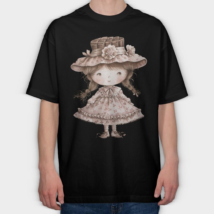 Pink Vintage Girl, Tricou Oversize Barbati (Unisex)