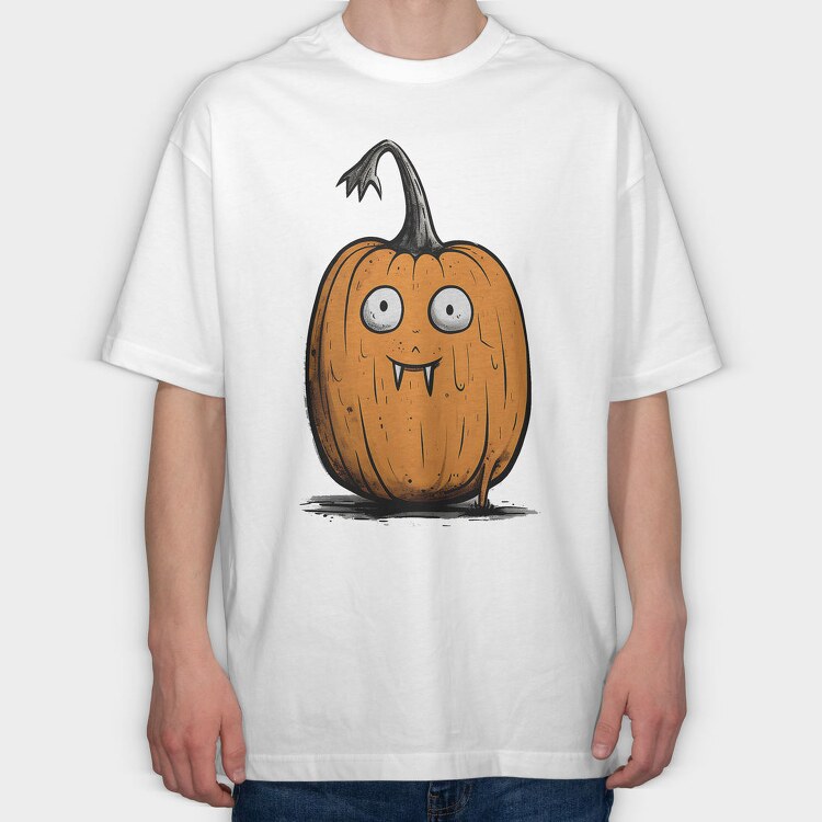 Pumpkin Face Sublimation, Tricou Oversize Barbati (Unisex)