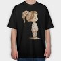 Pink Pigtails Bunny, Tricou Oversize Barbati (Unisex)