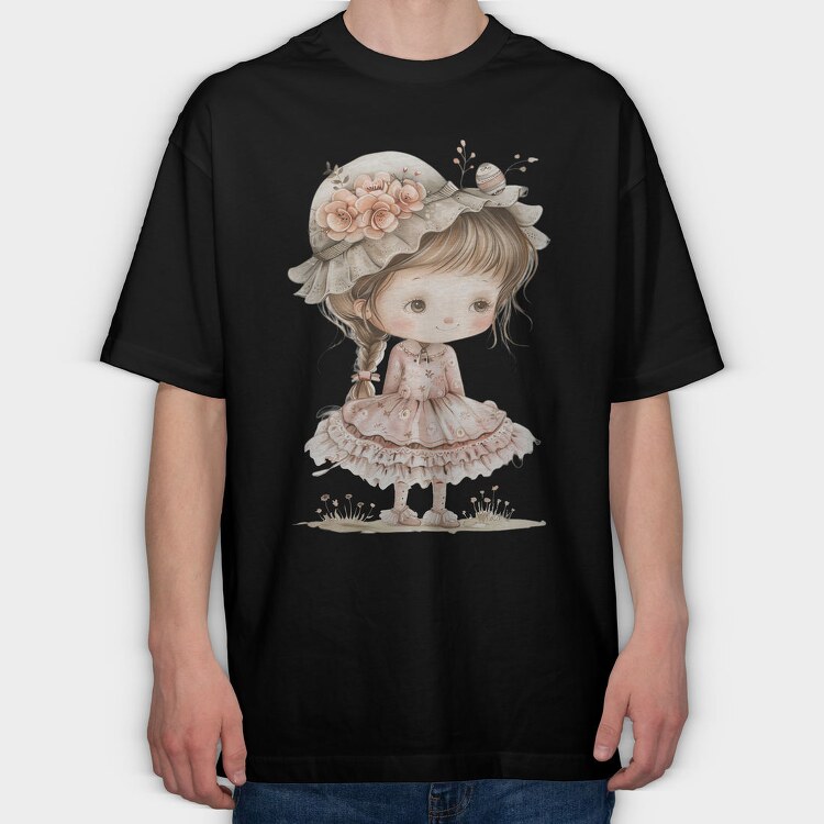 Pink Whimsical Girl, Tricou Oversize Barbati (Unisex)
