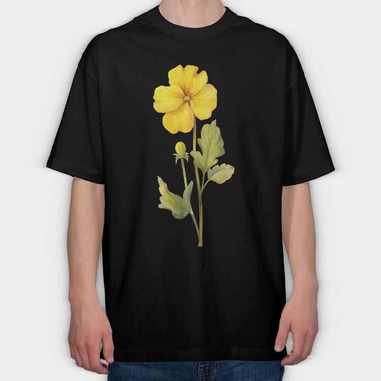 Primrose Flower 01, Tricou Oversize Barbati (Unisex)