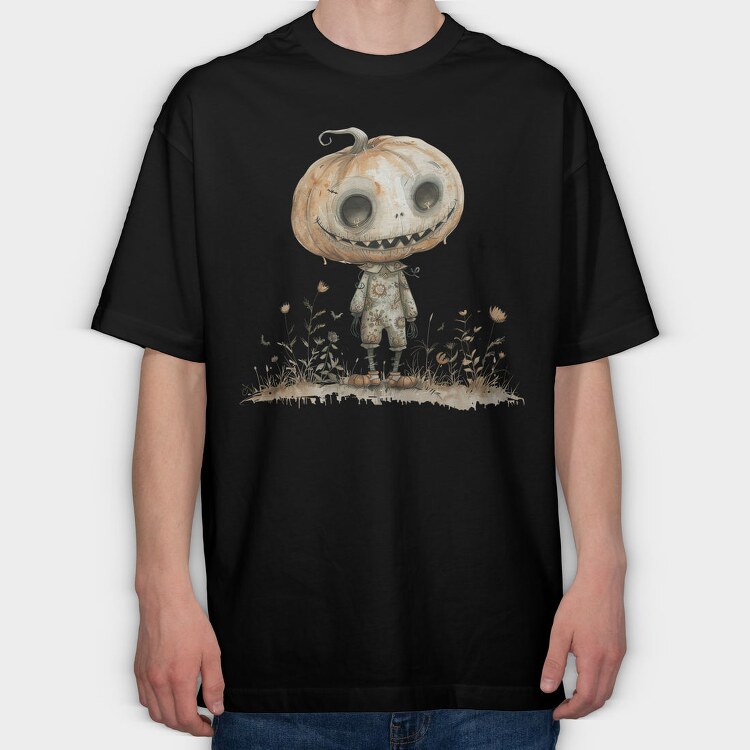 Pumpkin Head Garden, Tricou Oversize Barbati (Unisex)