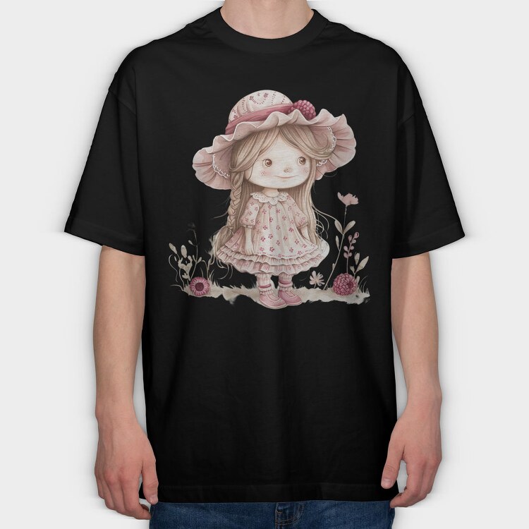 Pink Whimsical Girls, Tricou Oversize Barbati (Unisex)