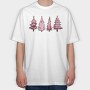Pink Pine Stars, Tricou Oversize Barbati (Unisex)
