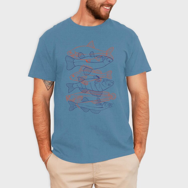 Fish Set Color, Tricou Barbati (Unisex)