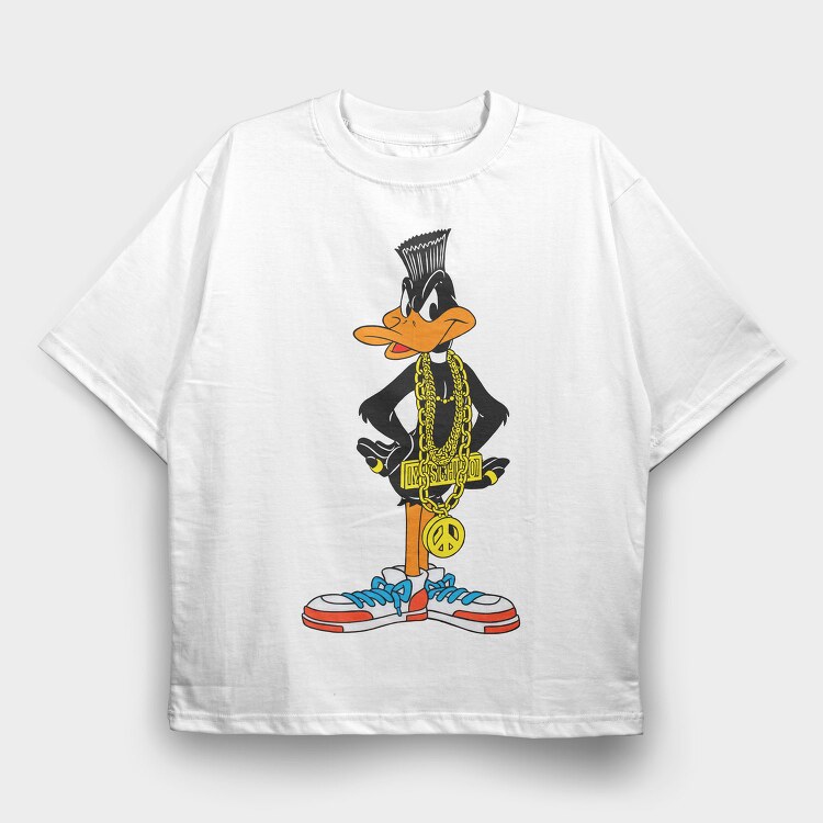 Daffy Duck Money Chain Peace Sneakers, Tricou Oversize Barbati (Unisex)