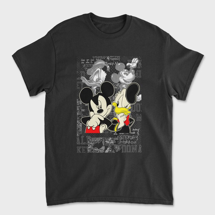 Mickey Donald Thinking Urban Art 99, Tricou Barbati (Unisex)