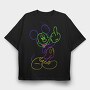 Mickey Mouse Colorful Lines Urban Art 99, Tricou Oversize Barbati (Unisex)