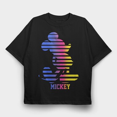 Mickey Mouse Colorful Lines, Tricou Oversize Barbati (Unisex)