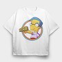 Nerd Simpson Headphones Nerd Tag, Tricou Oversize Barbati (Unisex)