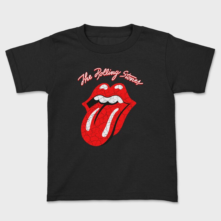 Rolling Stones Lips Red Crack Rock Ribbons, Tricou Copii