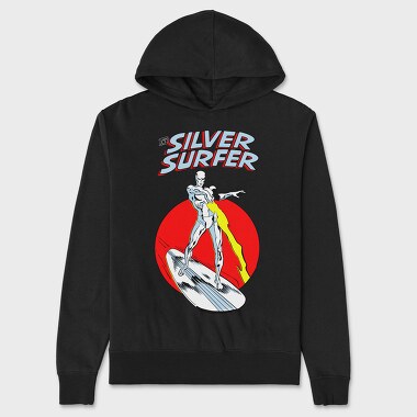 Silver Surfer Red Circle Sky, Hanorac Oversize Barbati (Unisex)