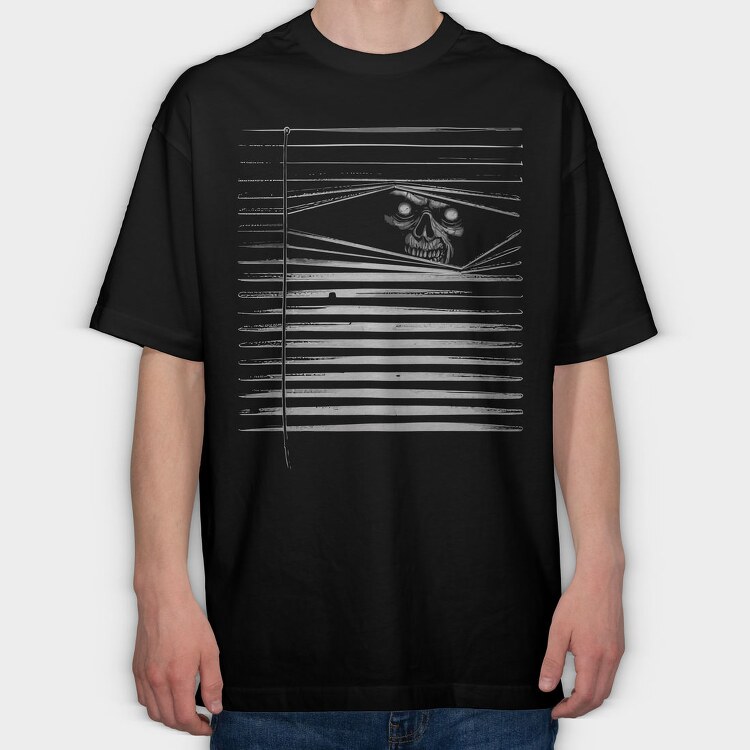 Peeking Zombie, Tricou Oversize Barbati (Unisex)