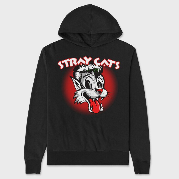 Stray Cats Red Eyes Animal Eyes, Hanorac Oversize Barbati (Unisex)