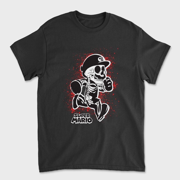 Super Mario Skeleton Blood Splatter, Tricou Barbati (Unisex)