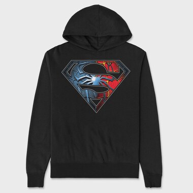 Superman Spiderman Crossed Suit Eyes, Hanorac Oversize Barbati (Unisex)