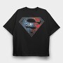 Superman Spiderman Crossed Suit Eyes, Tricou Oversize Barbati (Unisex)
