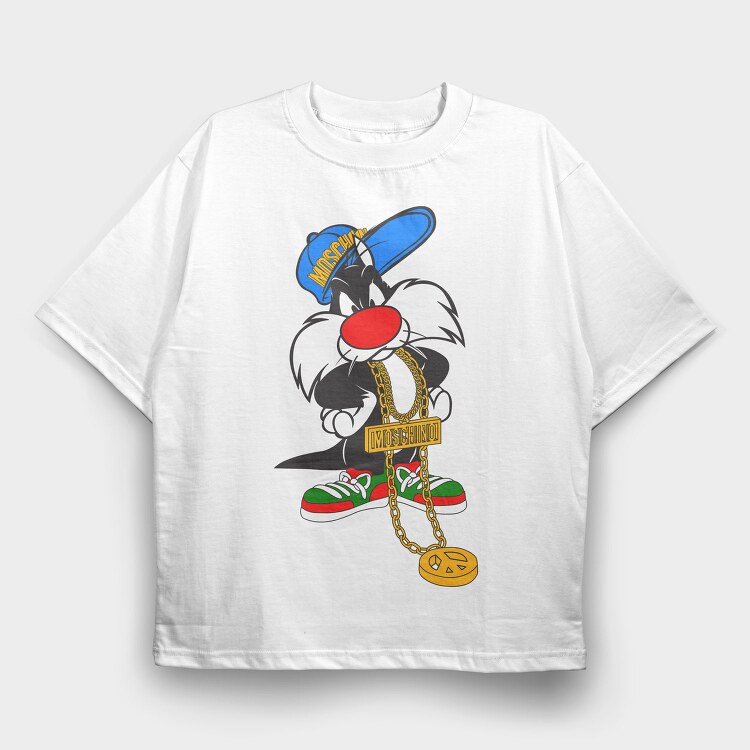 Sylvester Moschino Chain Sneakers, Tricou Oversize Barbati (Unisex)