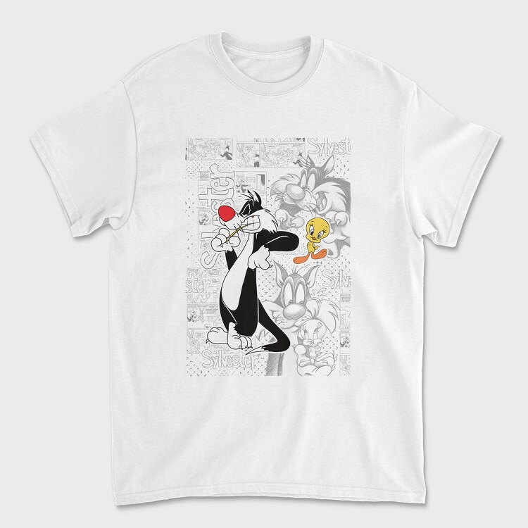Sylvester Tweety Comic Art Urban Eyes, Tricou Barbati (Unisex)