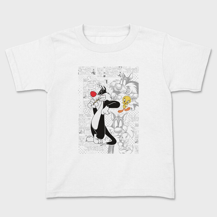 Sylvester Tweety Comic Art Urban Eyes, Tricou Copii