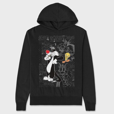 Sylvester Tweety Comic Art Urban Eyes, Hanorac Oversize Barbati (Unisex)