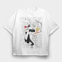 Sylvester Tweety Comic Art Urban Eyes, Tricou Oversize Barbati (Unisex)