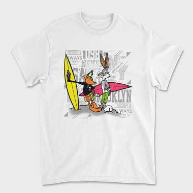 Sylvester Tweety Surfing Brooklyn Urban Art 99, Tricou Barbati (Unisex)