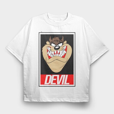Taz Devil Animal Eyes, Tricou Oversize Barbati (Unisex)