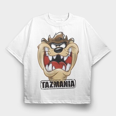 Tazmania Taz Anger Animal Eyes, Tricou Oversize Barbati (Unisex)
