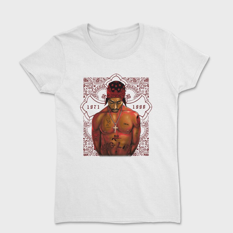 Tupac Tribute Paisley Tattoo 1971 1996, Tricou Femei