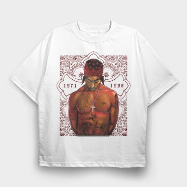 Tupac Tribute Paisley Tattoo 1971 1996, Tricou Oversize Barbati (Unisex)
