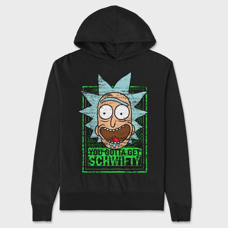 Zombie Rick Morty Eyes Blood 99, Hanorac Oversize Barbati (Unisex)