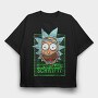 Zombie Rick Morty Eyes Blood 99, Tricou Oversize Barbati (Unisex)