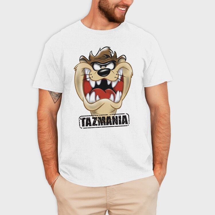 Tazmania Taz Anger Animal Eyes, Tricou Barbati (Unisex)