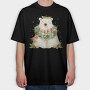 Polar Bear Holiday Wreath, Tricou Oversize Barbati (Unisex)