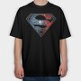 Superman Spiderman Crossed Suit Eyes, Tricou Oversize Barbati (Unisex)